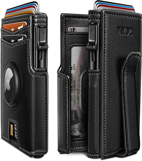 Air tag Wallet for Men, with Money Clip 10 Cards Metal Case
